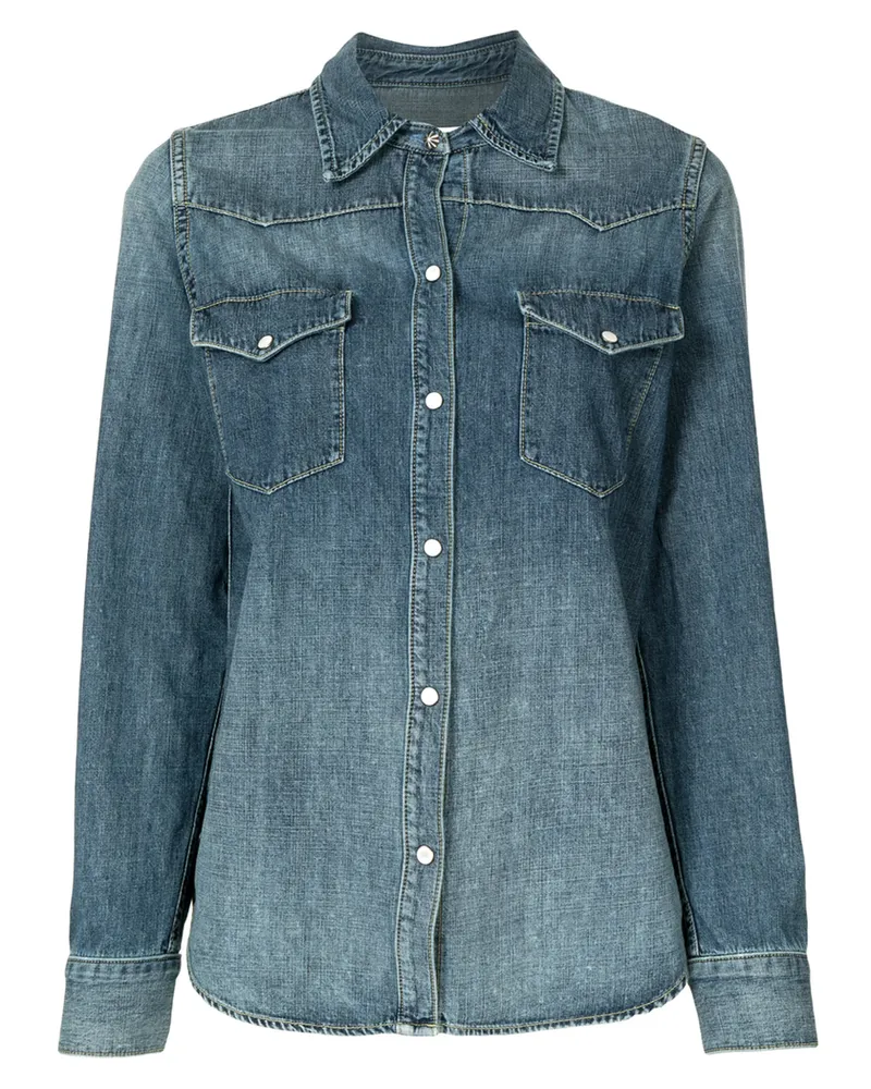 Nili Lotan Classic-collar Denim Shirt Blue