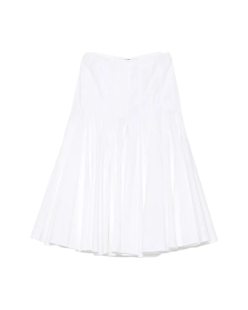 Jacquemus Pleated A-line Midi Skirt White