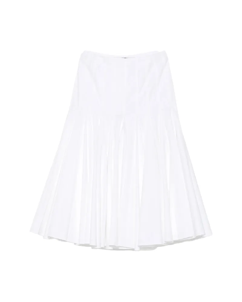 Jacquemus Pleated A-line Midi Skirt White