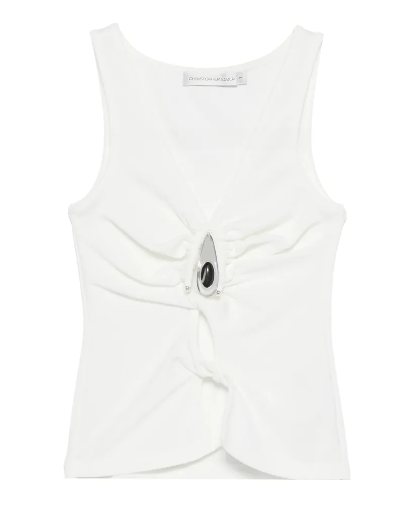 Christopher Esber Crystal-pendant Tank Top White