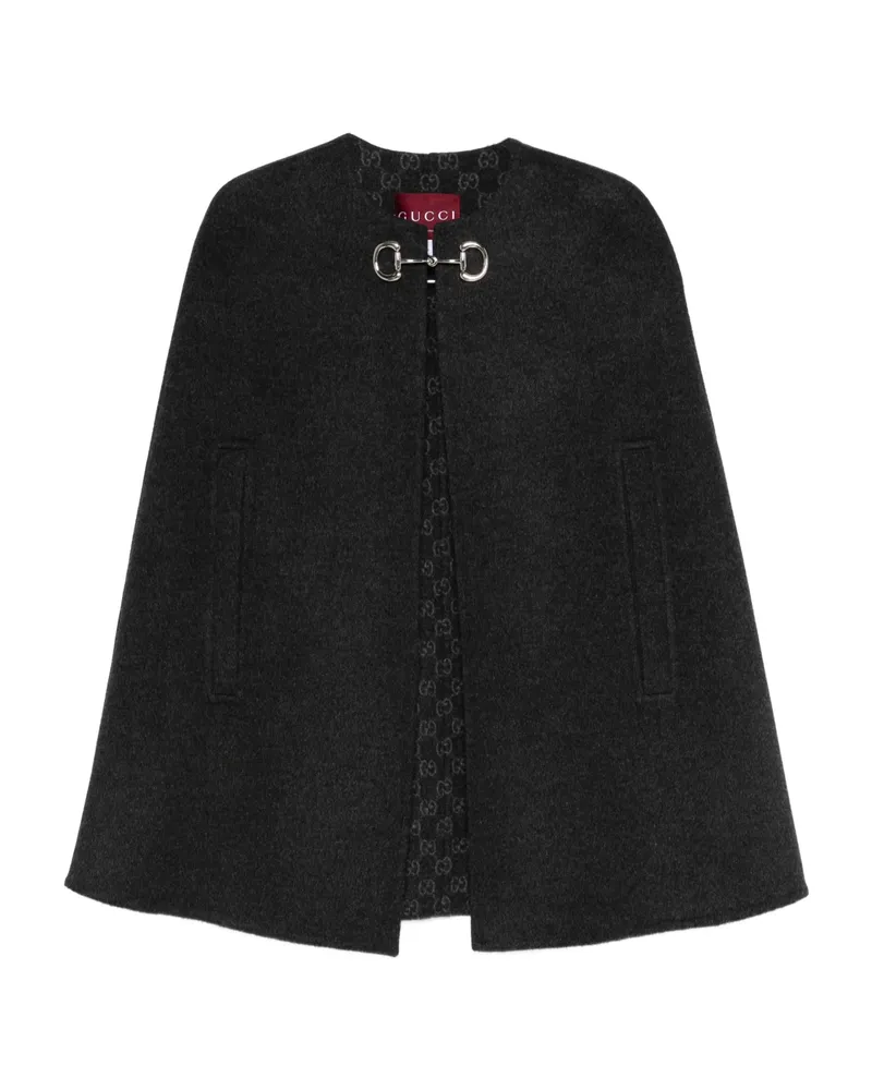 Gucci Horsebit Jacquard Cape Black