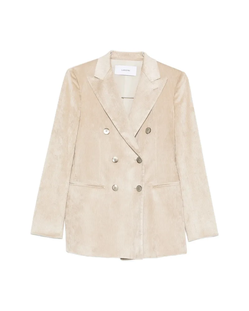 LARDINI Double-breasted Corduroy Blazer Neutrals