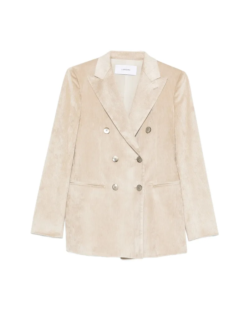 LARDINI Double-breasted Corduroy Blazer Neutrals