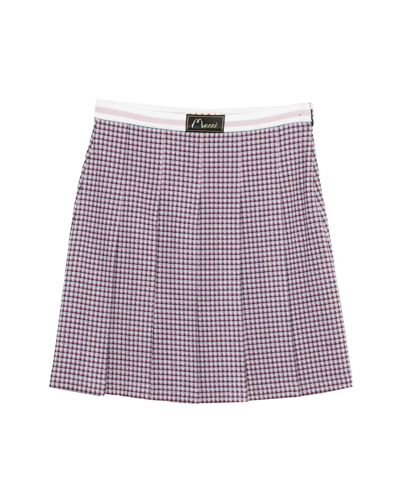 Marni Check-patten Pleated Skirt Pink