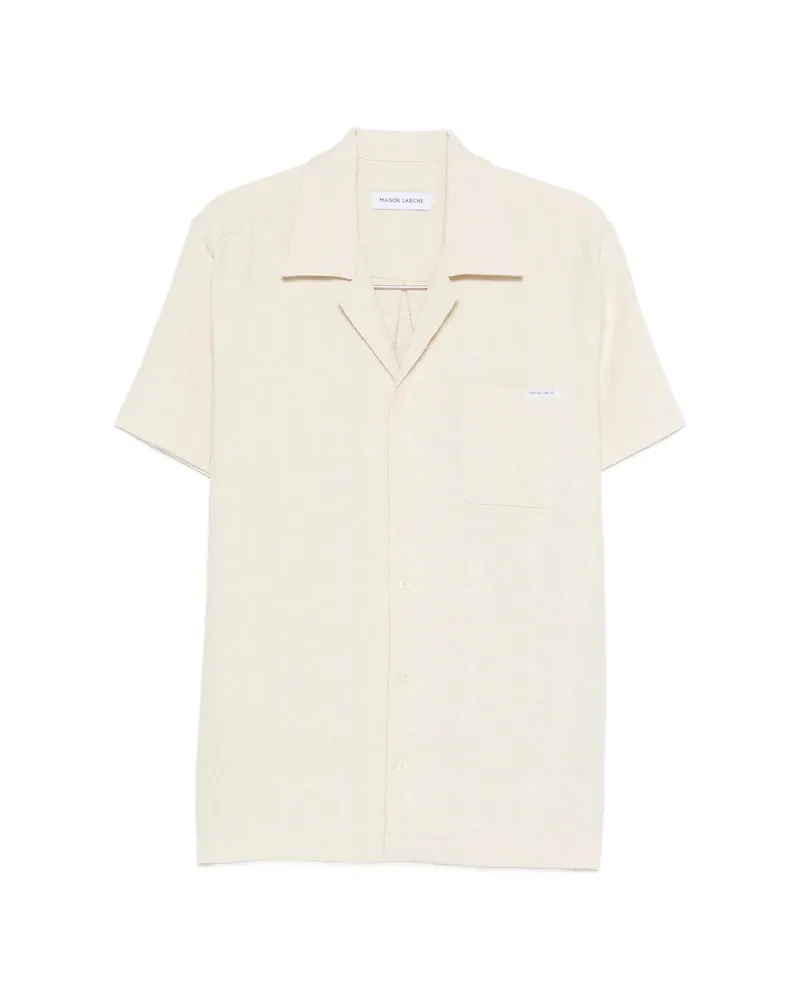 Maison Labiche Logo-patch Shirt Neutrals