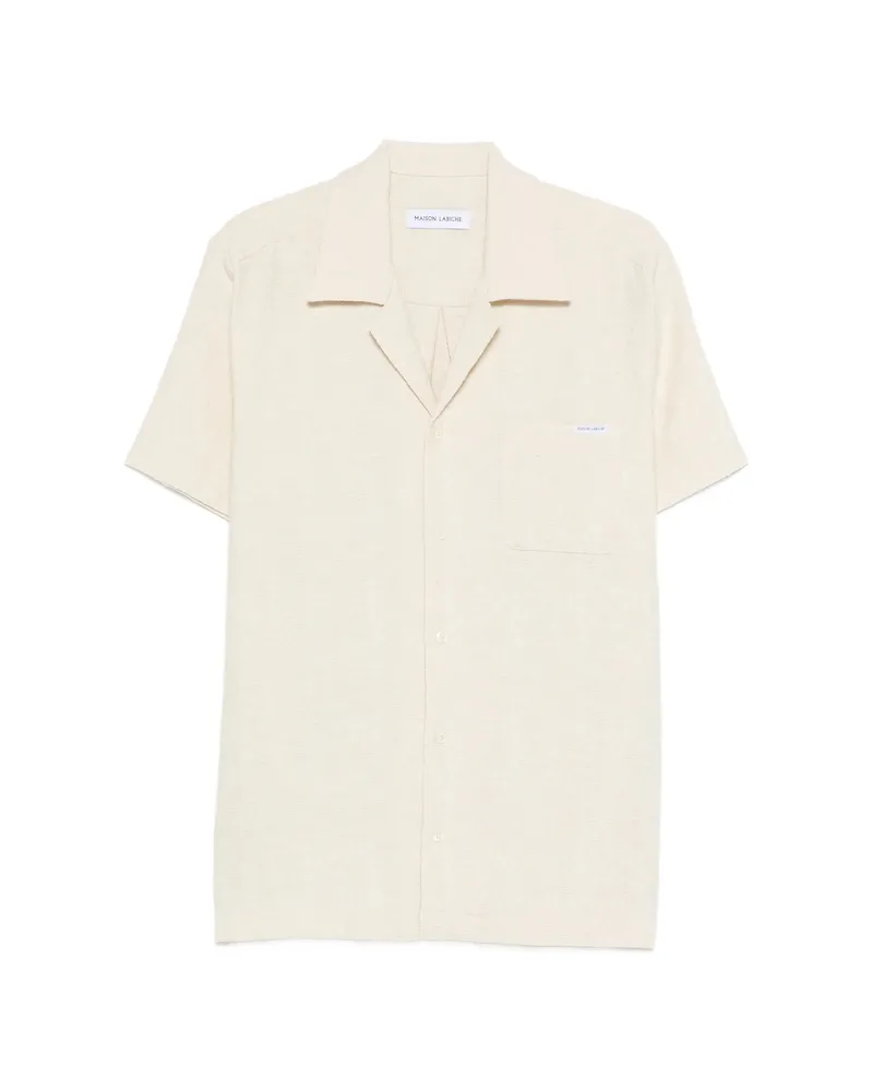 Maison Labiche Logo-patch Shirt Neutrals