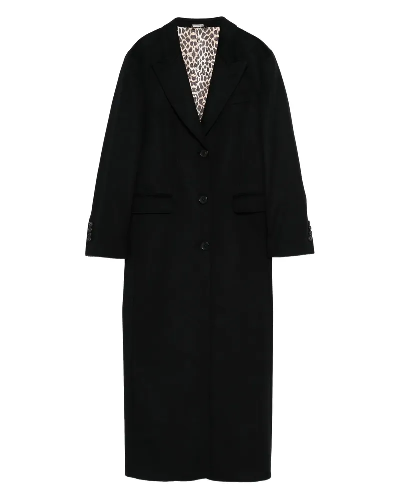 ERALDO Leopard-print Lined Coat Black