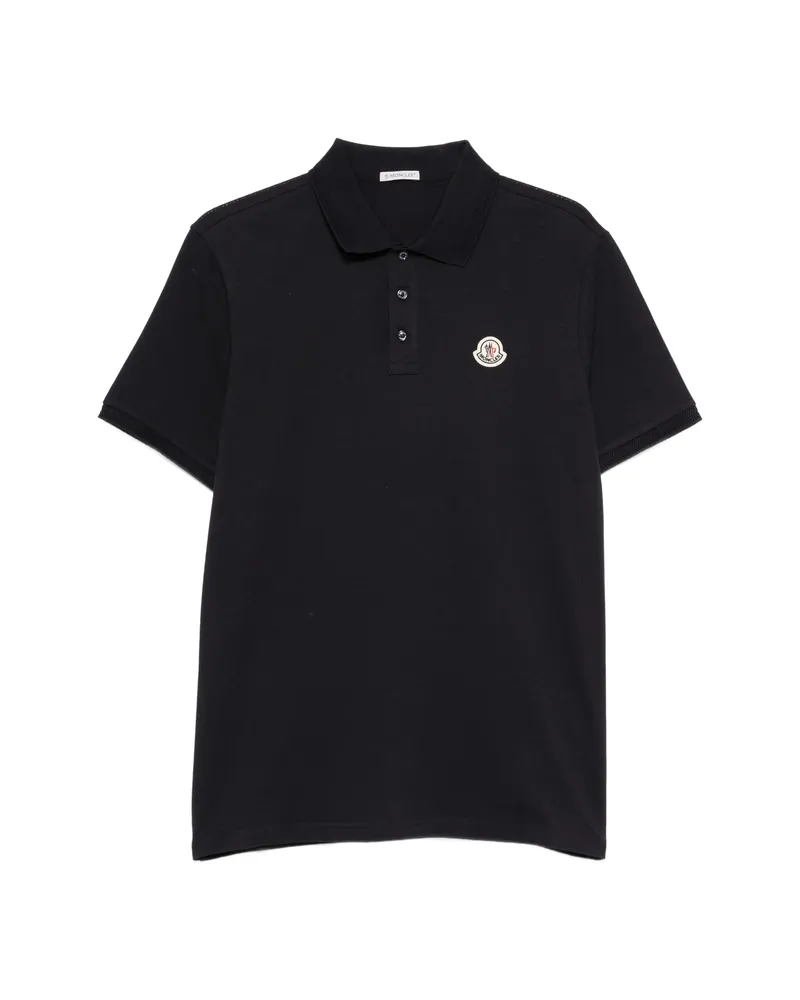 Moncler Logo-appliqué Polo Shirt Blue