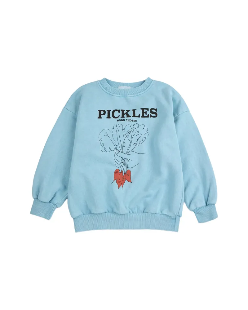 BOBO CHOSES Bunch Of Vegetables Ribbed Sweatshirt Blue
