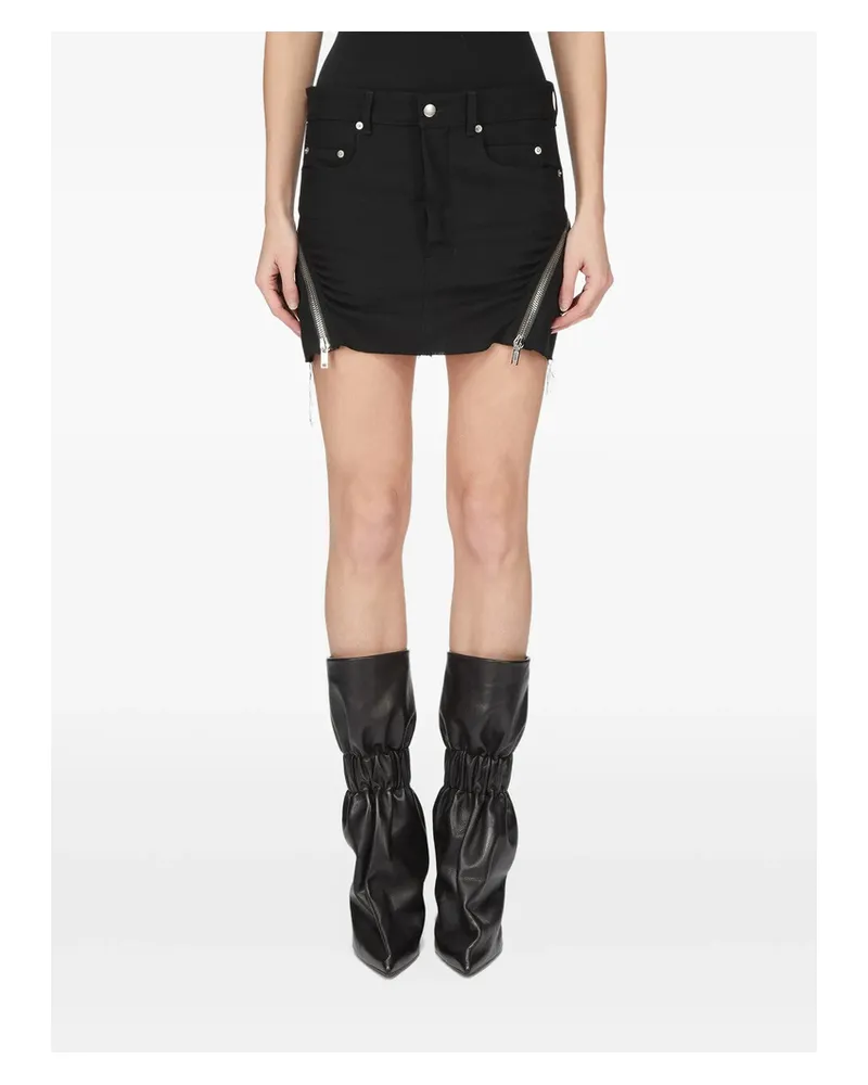 Rick Owens Bolan Banana Mini Frayed-hem Skirt Black