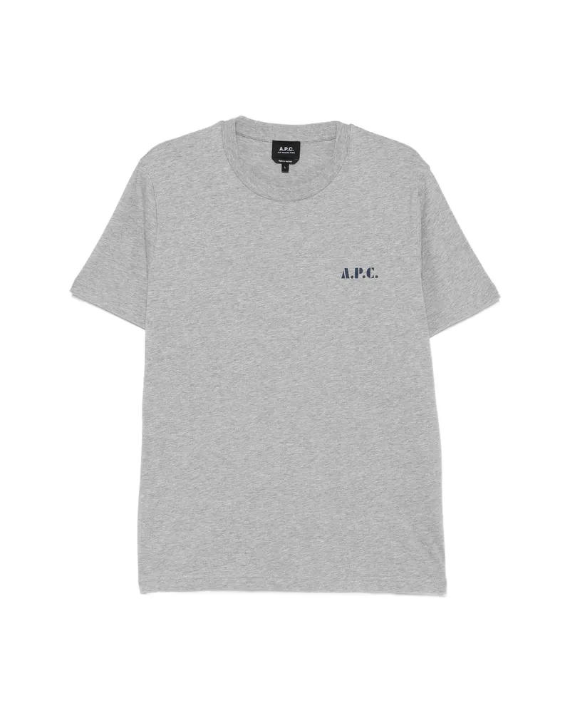 A.P.C. A. p.c. Logo-print T-shirt Grey