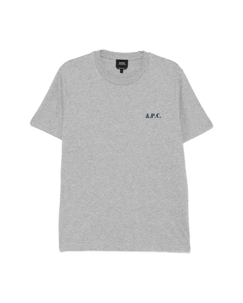 A.P.C. A. p.c. Logo-print T-shirt Grey
