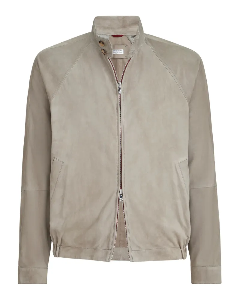 Brunello Cucinelli Suede Jacket Neutrals