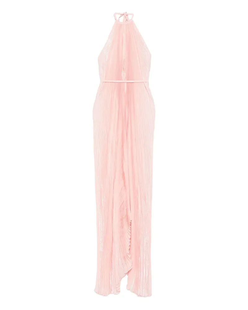 L'IDEE Pleated Halterneck Gown Pink