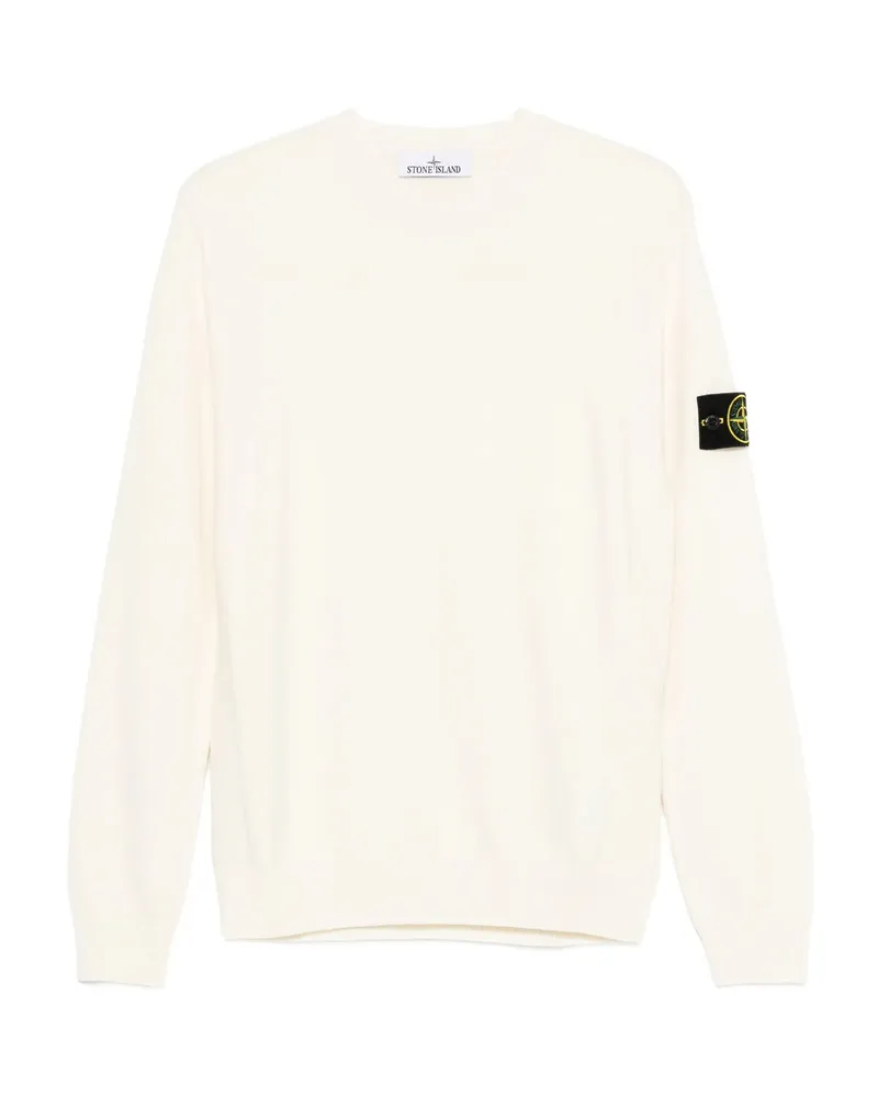 Stone Island Logo-patch Crew-neck Sweater Neutrals