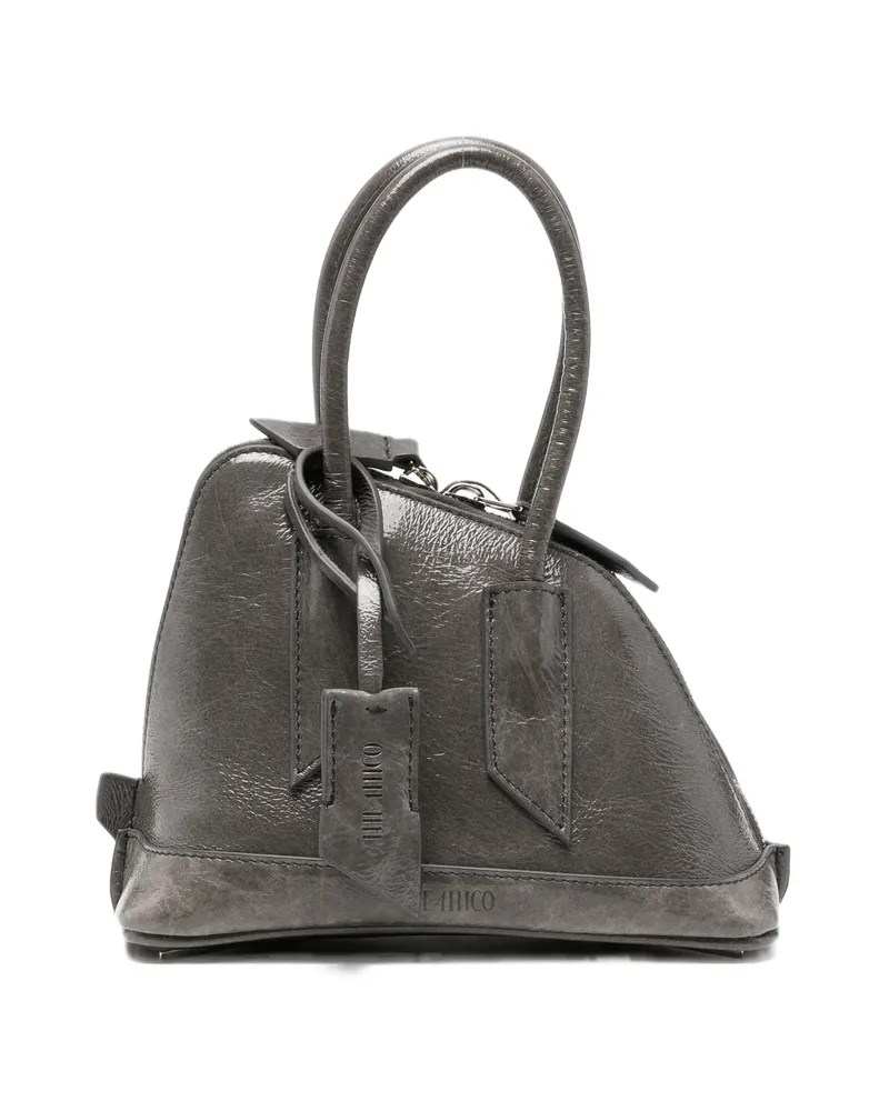 ATTICO Mini Sant Ambroeus Patent-leather Tote Bag Grey