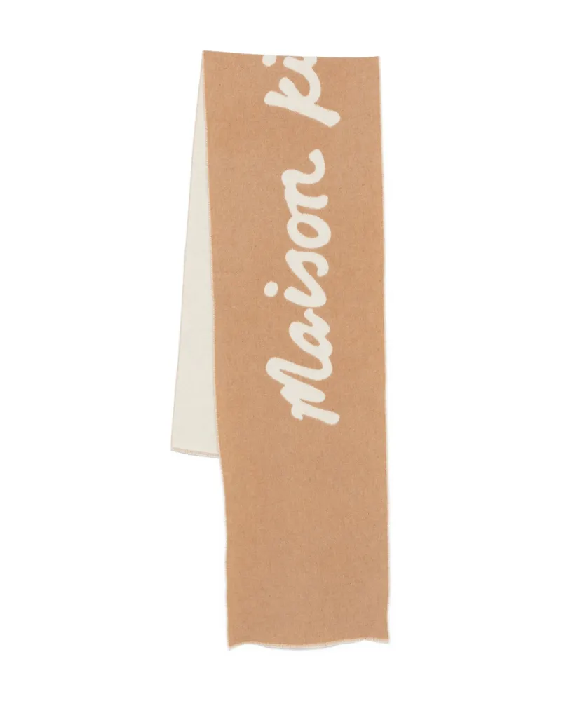 Kitsuné Logo-jacquard Scarf Brown