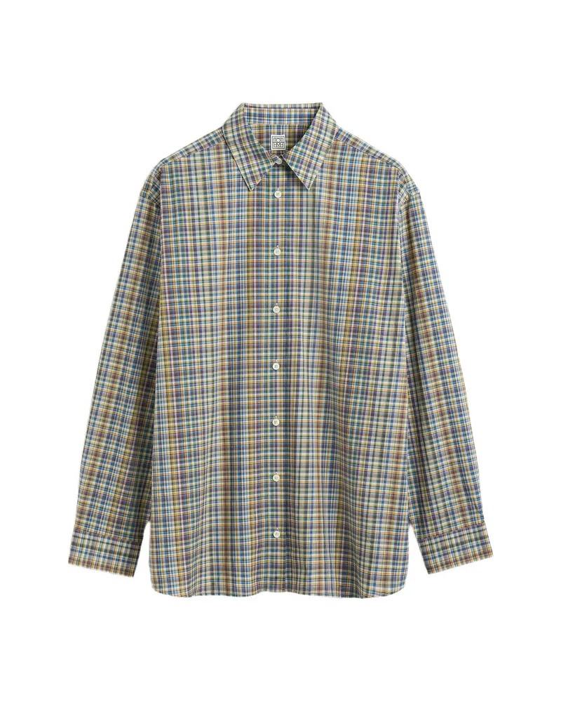 Totême Checked Button-down Shirt Blue