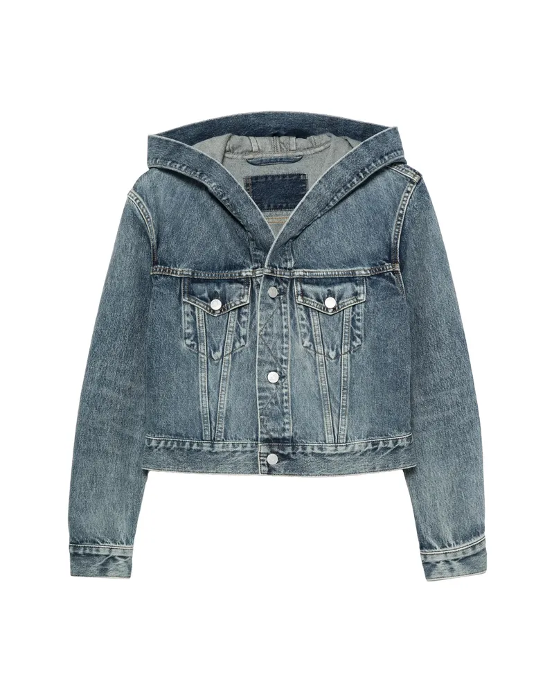 Alaïa Hooded Denim Jacket Blue