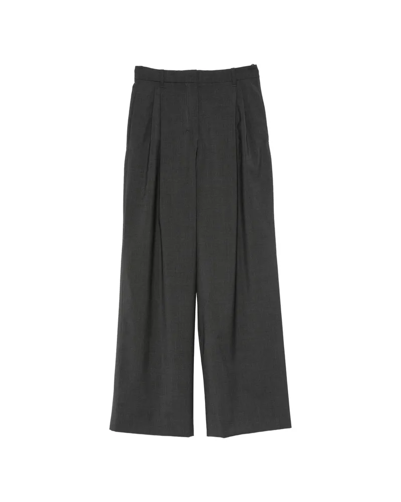 Max Mara Pleated Wide-leg Trousers Grey