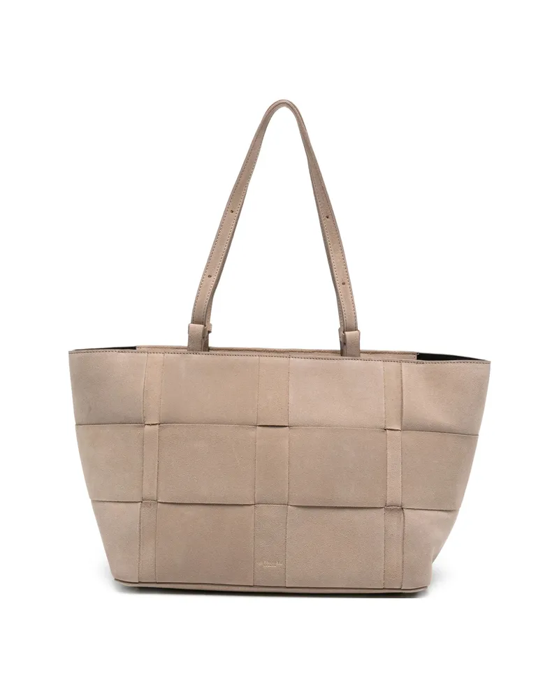 DeMELLIER Florence Woven Tote Bag Neutrals