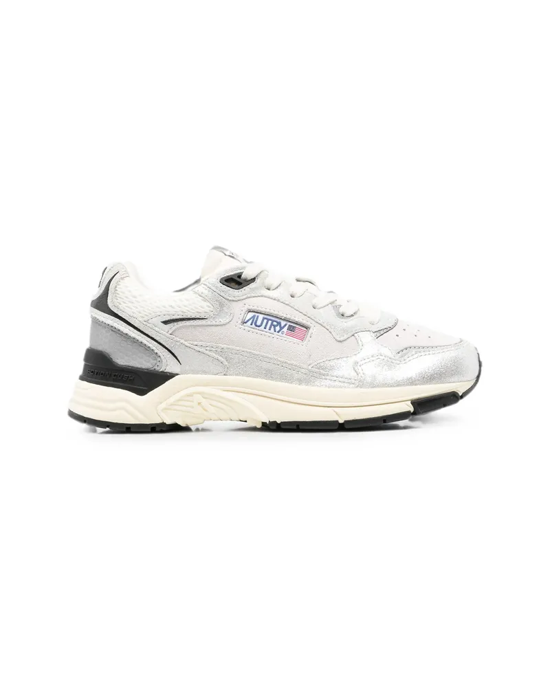 AUTRY Hyperway Panelled Leather Sneakers Silver
