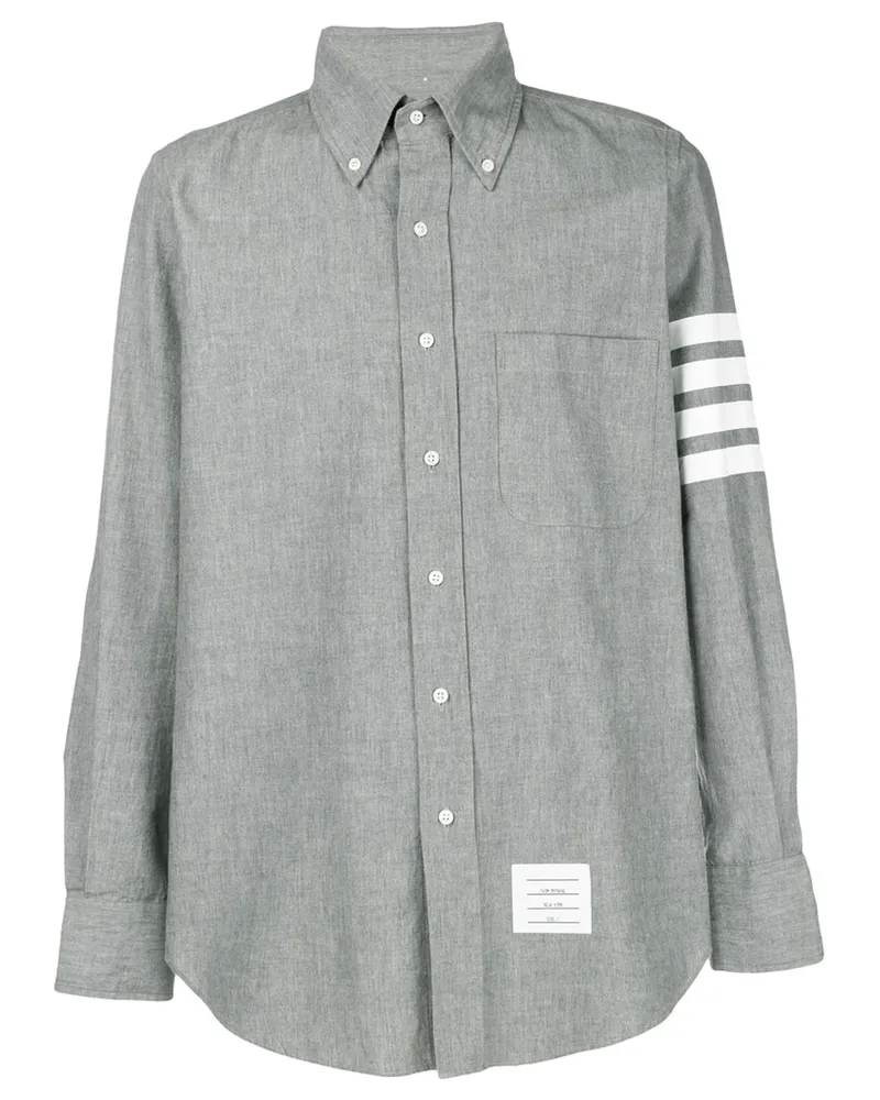 Thom Browne 4-Bar Straight-fit Chambray Shirt Grey
