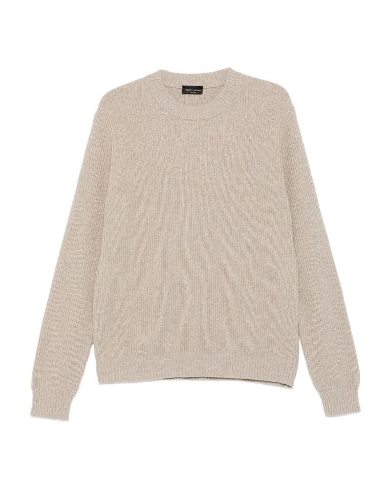 Roberto Collina Ribbed Crew-neck Sweater Neutrals