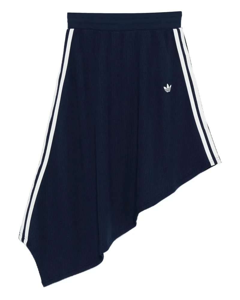 adidas Waffle-texture Asymmetric Midi Skirt Blue