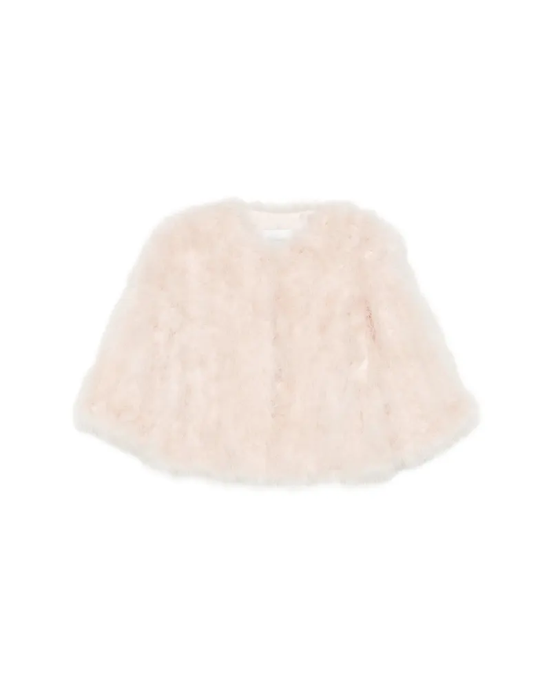 Yves Salomon Feather-trim Jacket Pink