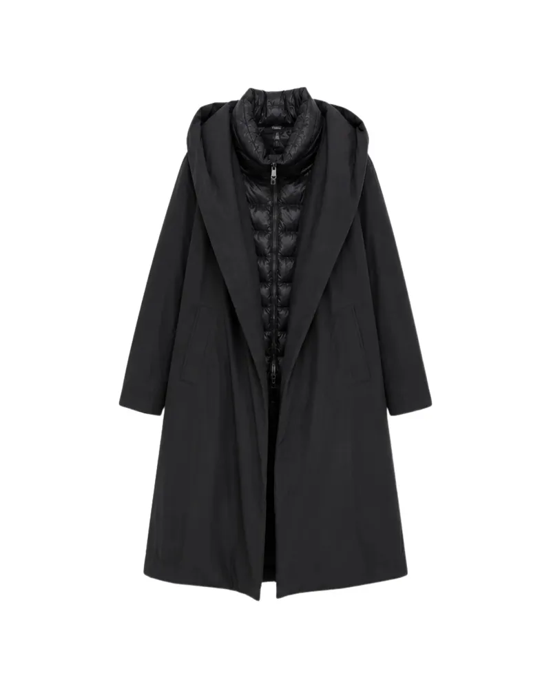 Herno Layered Hooded Coat Black
