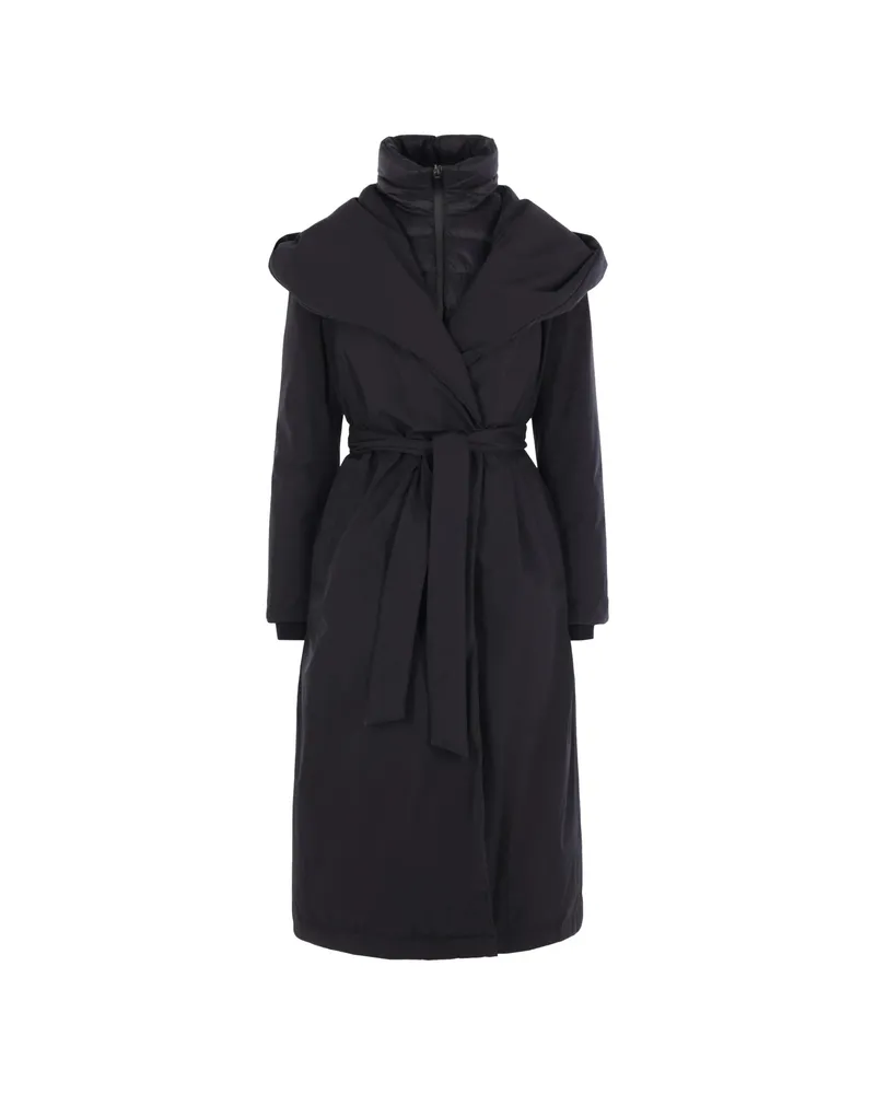 Herno Layered Hooded Coat Black