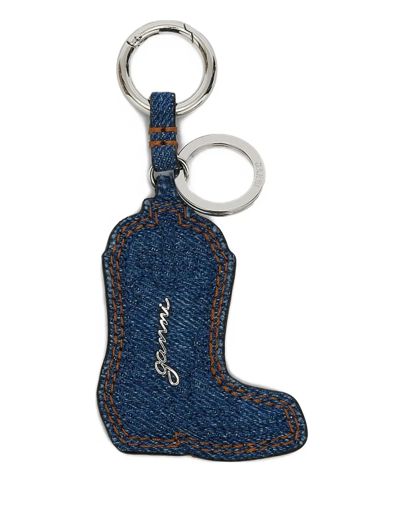 Ganni Boot Keyring Blue