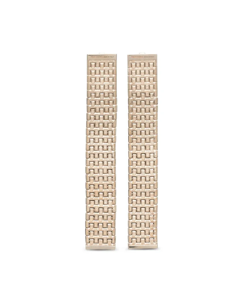 Tom Ford Mesh-detail Drop Earrings Gold