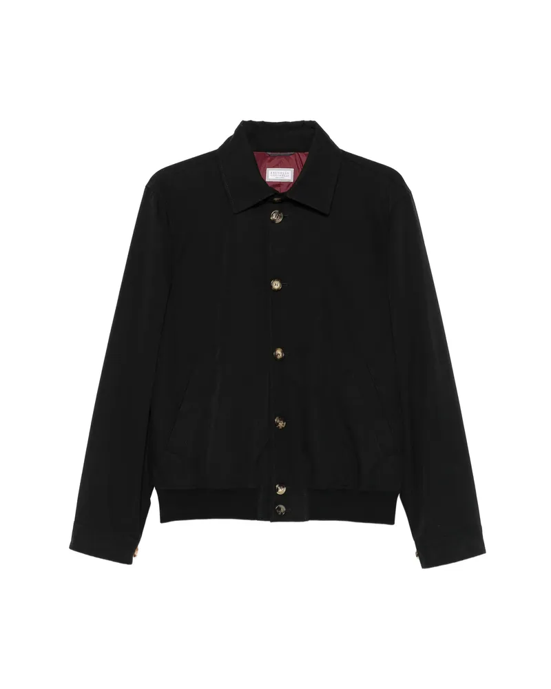 Brunello Cucinelli Button-fastening Bomber Jacket Black