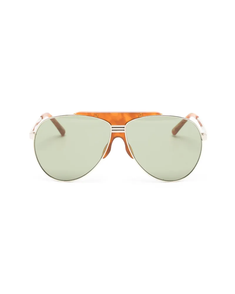 ATTICO X Linda Farrow Amelia Pilot-frame Sunglasses Gold