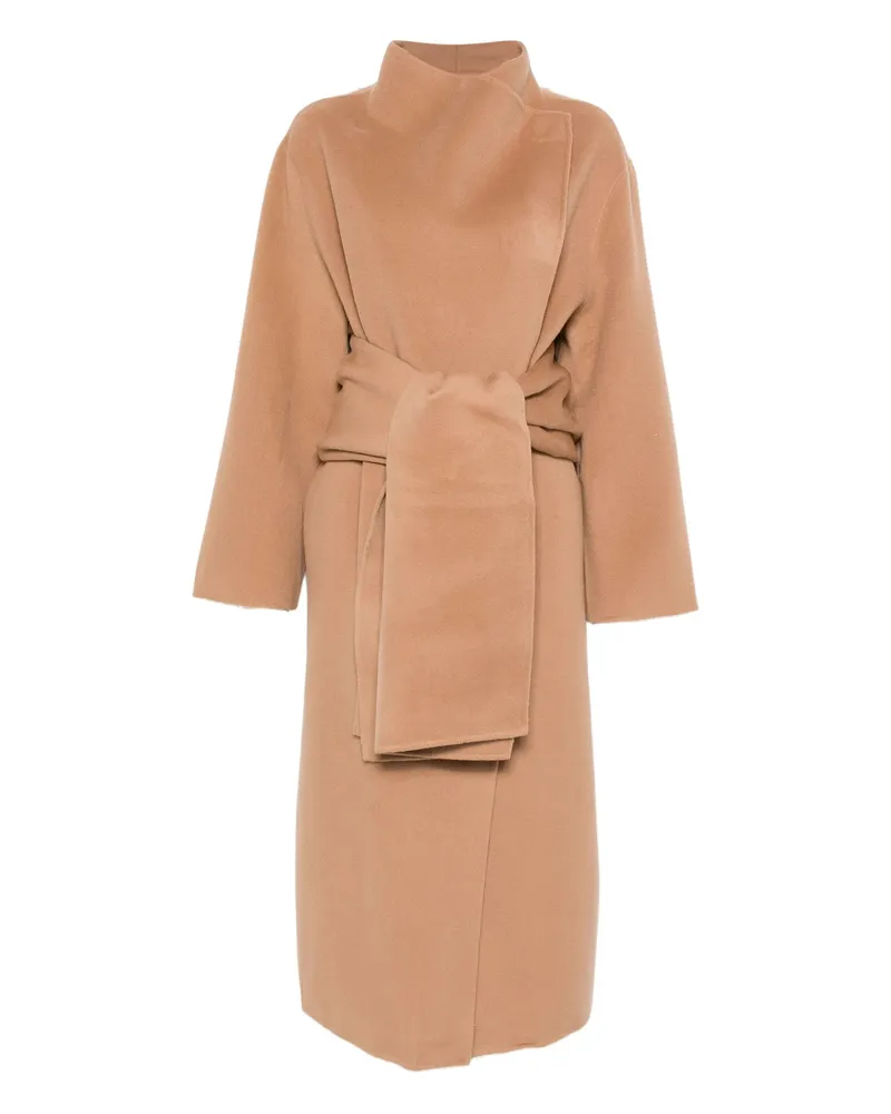 Aya Muse Belted Felted Coat Neutrals