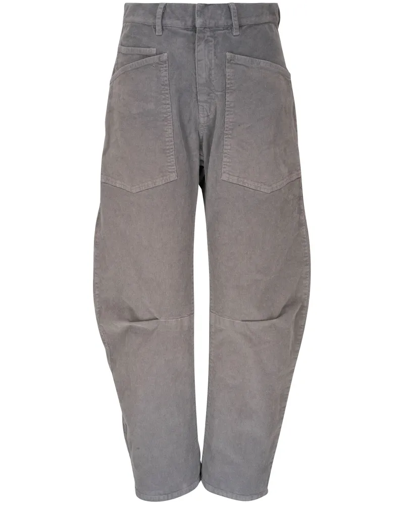 Nili Lotan High-waisted Corduroy Trousers Grey