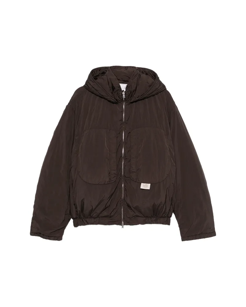 RANRA Hooded Zip-up Jacket Brown