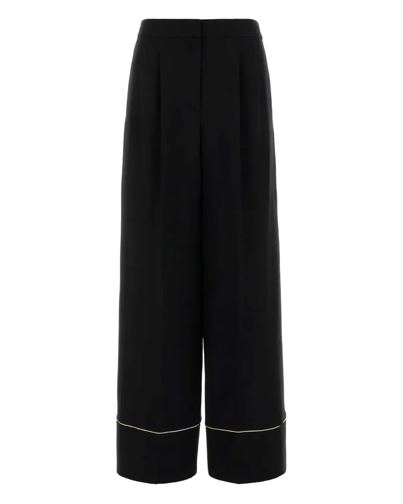 Fendi Pleated-front Side-pocket Straight Trousers Black