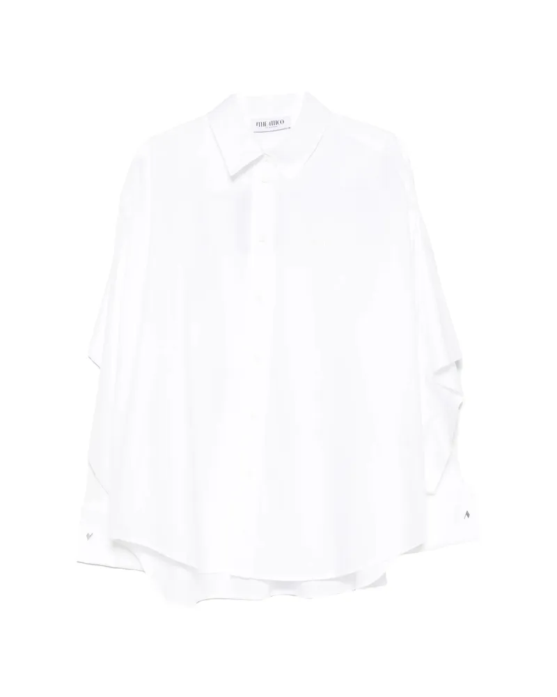 ATTICO Cape-effect Embroidered-logo Shirt White