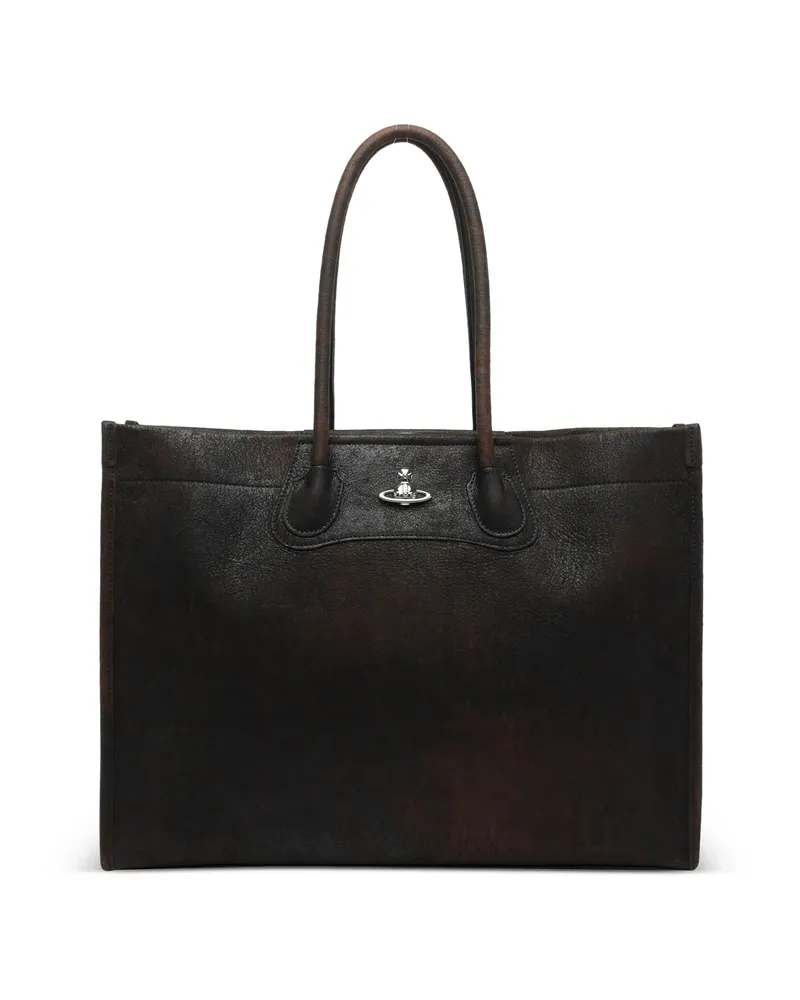 Vivienne Westwood Troy Logo-plaque Tote Bag Brown