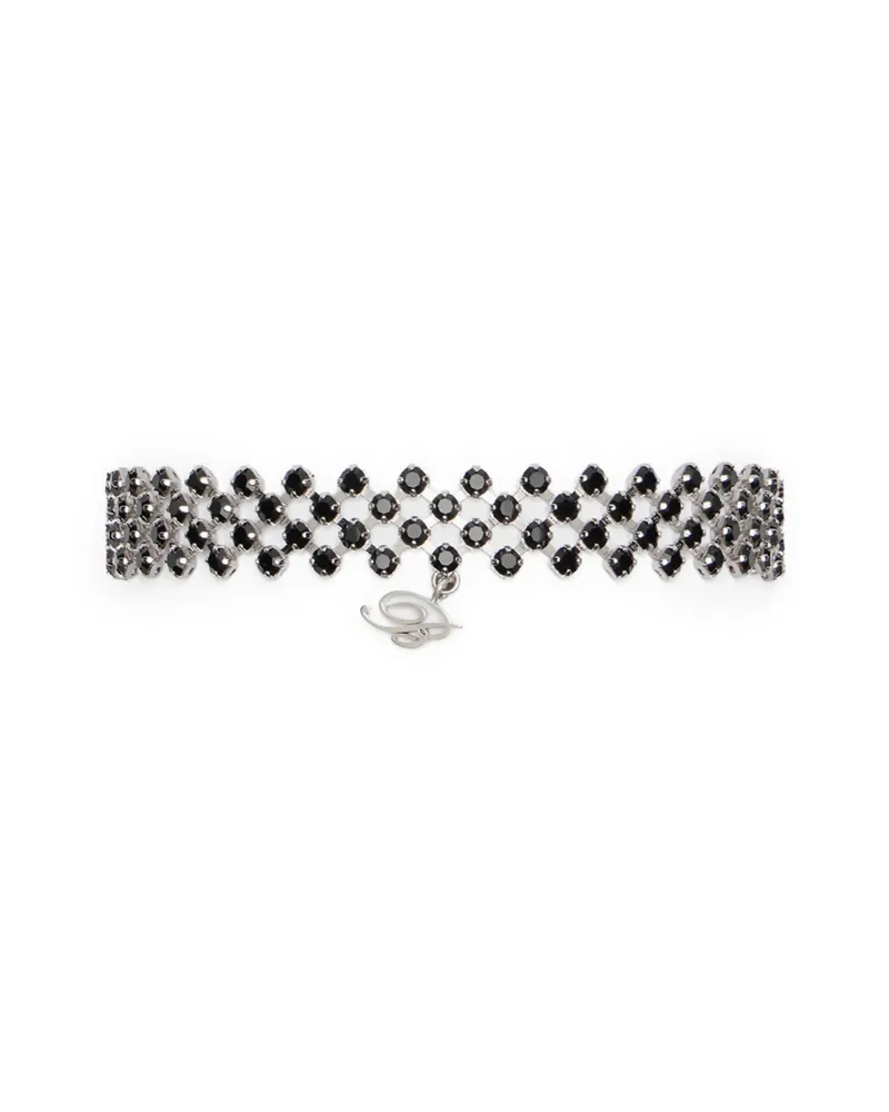 Blumarine Strass Chain Choker Silver