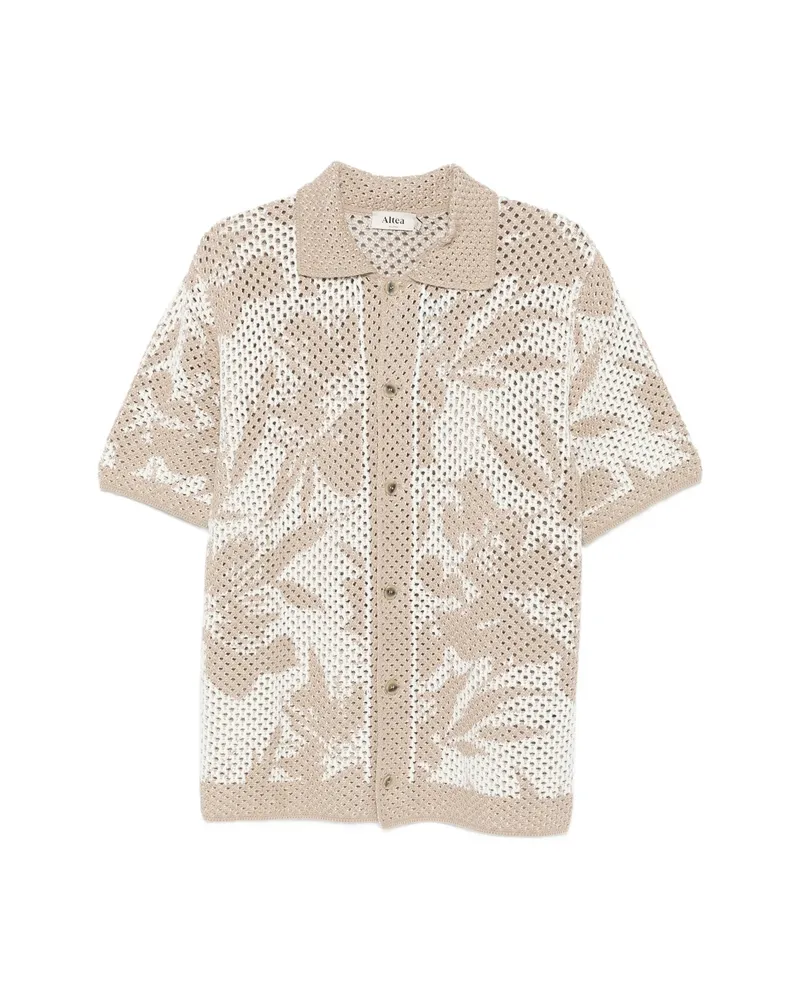 Altea Floral Open-knit Shirt Neutrals