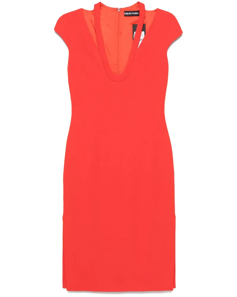 David Koma Cady Midi Dress Orange