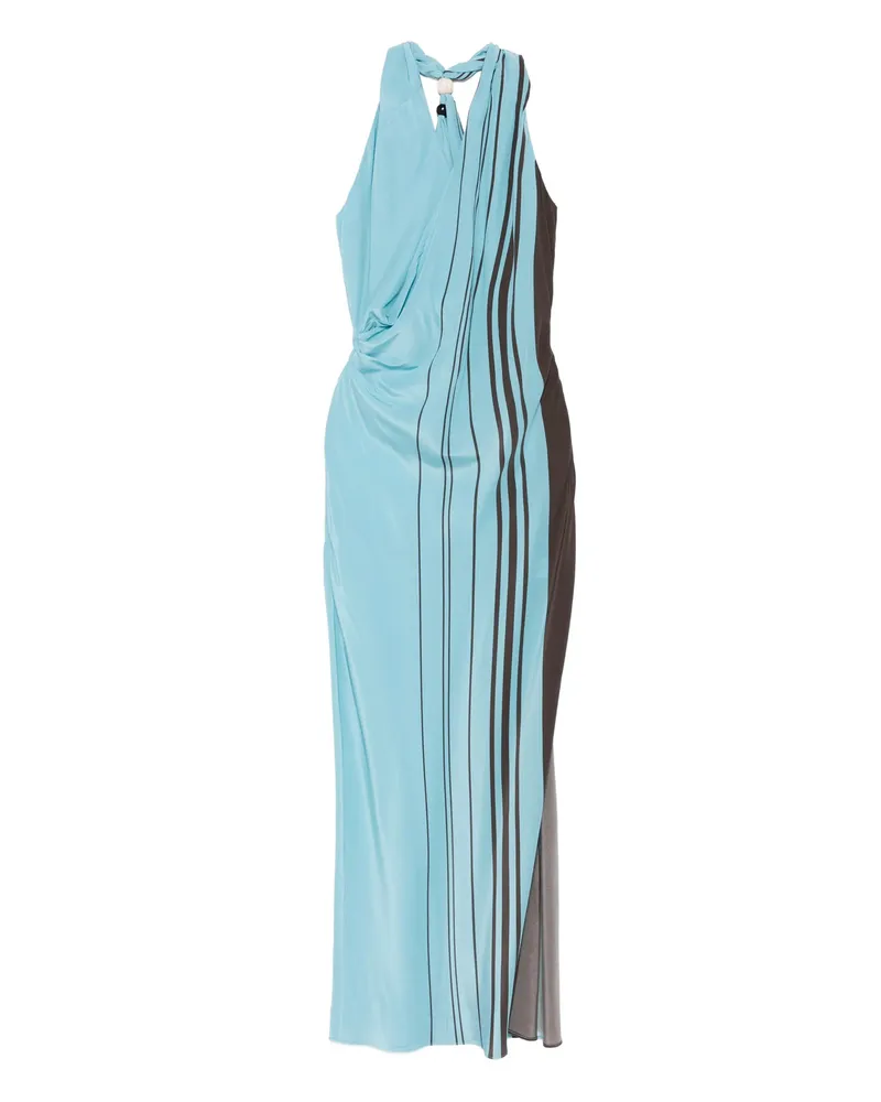 SIR Striped Halterneck Maxi Dress Blue