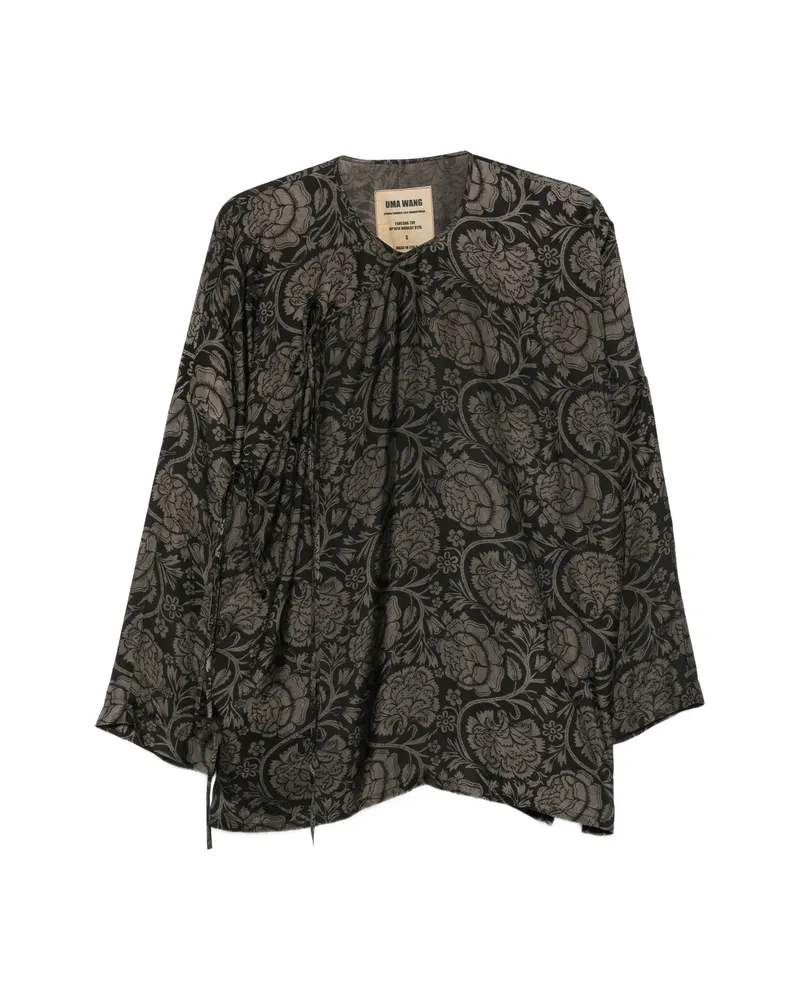 Uma Wang Tanesha Floral Blouse Black