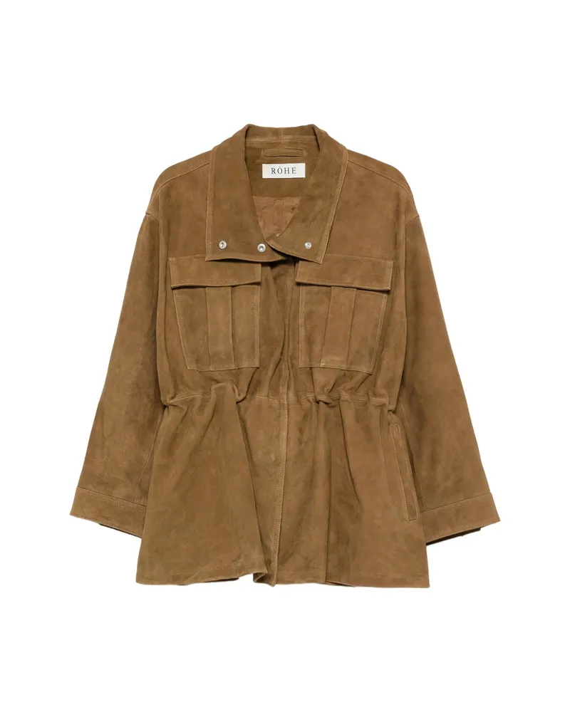 Róhe Drawstring-waist High-neck Jacket Brown