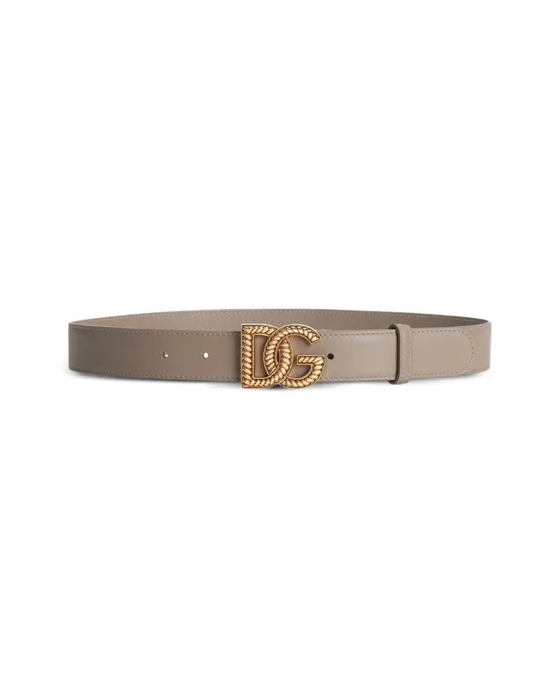Dolce & Gabbana Logo-buckle Belt Neutrals