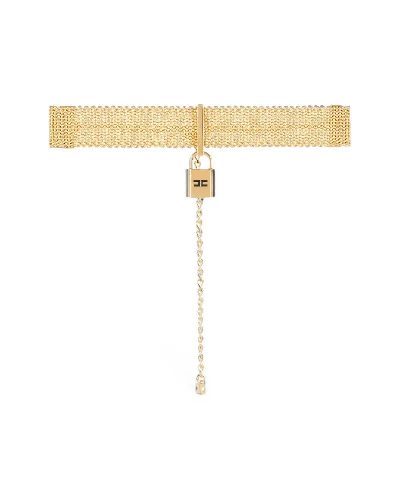 Elisabetta Franchi Choker With Jewel Padlock Gold